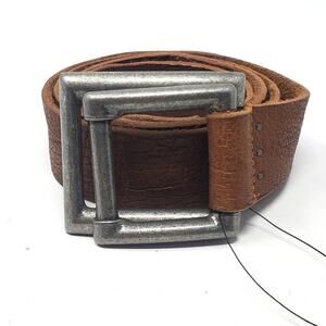 Free People Rowan Leather Belt OB1300629 Light Sand Brown Size Medium Large New